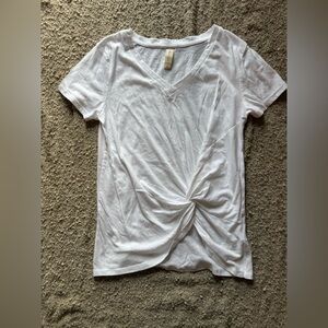 Altar'd State White Twist Front Tee